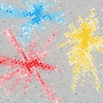 Abstract diagram of block-based color splashes.